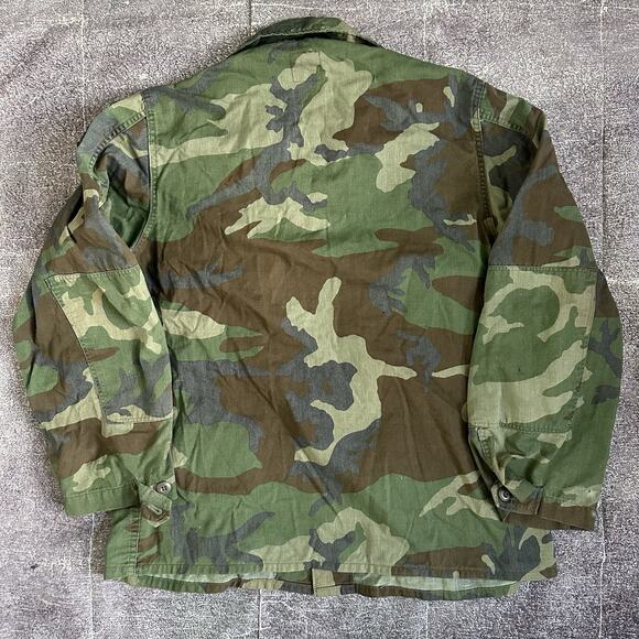 Men's Vintage 90's US Army Green Camouflage Military Button Up Shirt Jacket Sz L - Picture 6 of 6